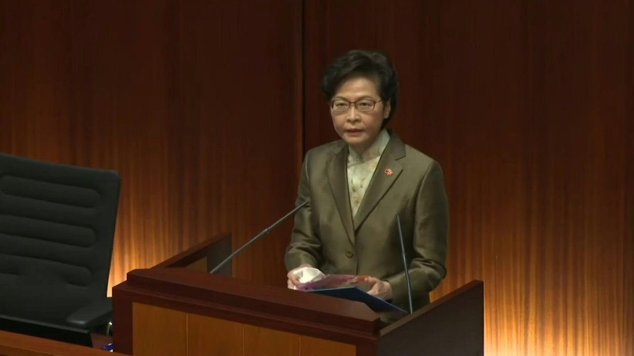 Hong Kong leader Carrie Lam delivers delayed annual policy address | AFP