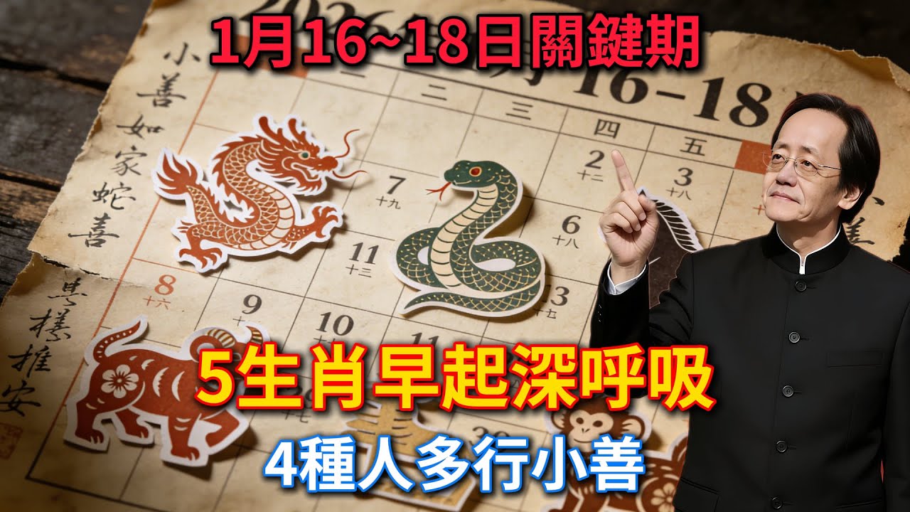 倪海廈預言提醒：1月16~18日關鍵期，5生肖早起深呼吸，4種人多行小善，保你2026馬年逆襲機遇滿滿！