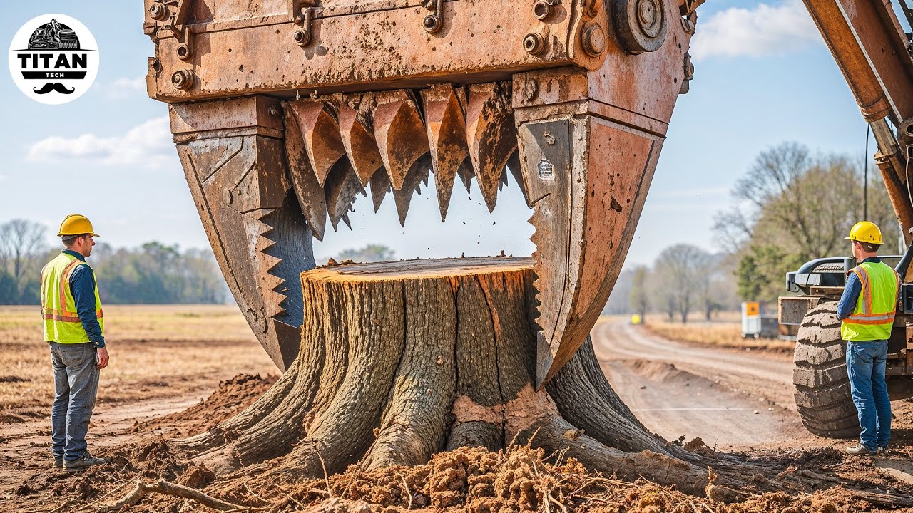 Extreme Dangerous Monster Stump Removal Excavator | Amazing Fastest Wood Chipper Machines #31