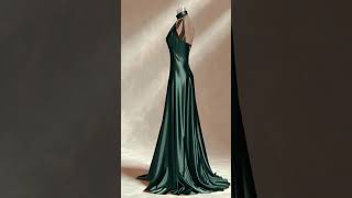 3D Digital Fashion Design | Emerald Silk Evening Gown Showcase #3danimation #clo3ddesigner
