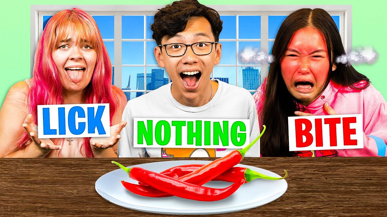 SPICY Bite, Lick, Or Nothing Challenge With My Sister!