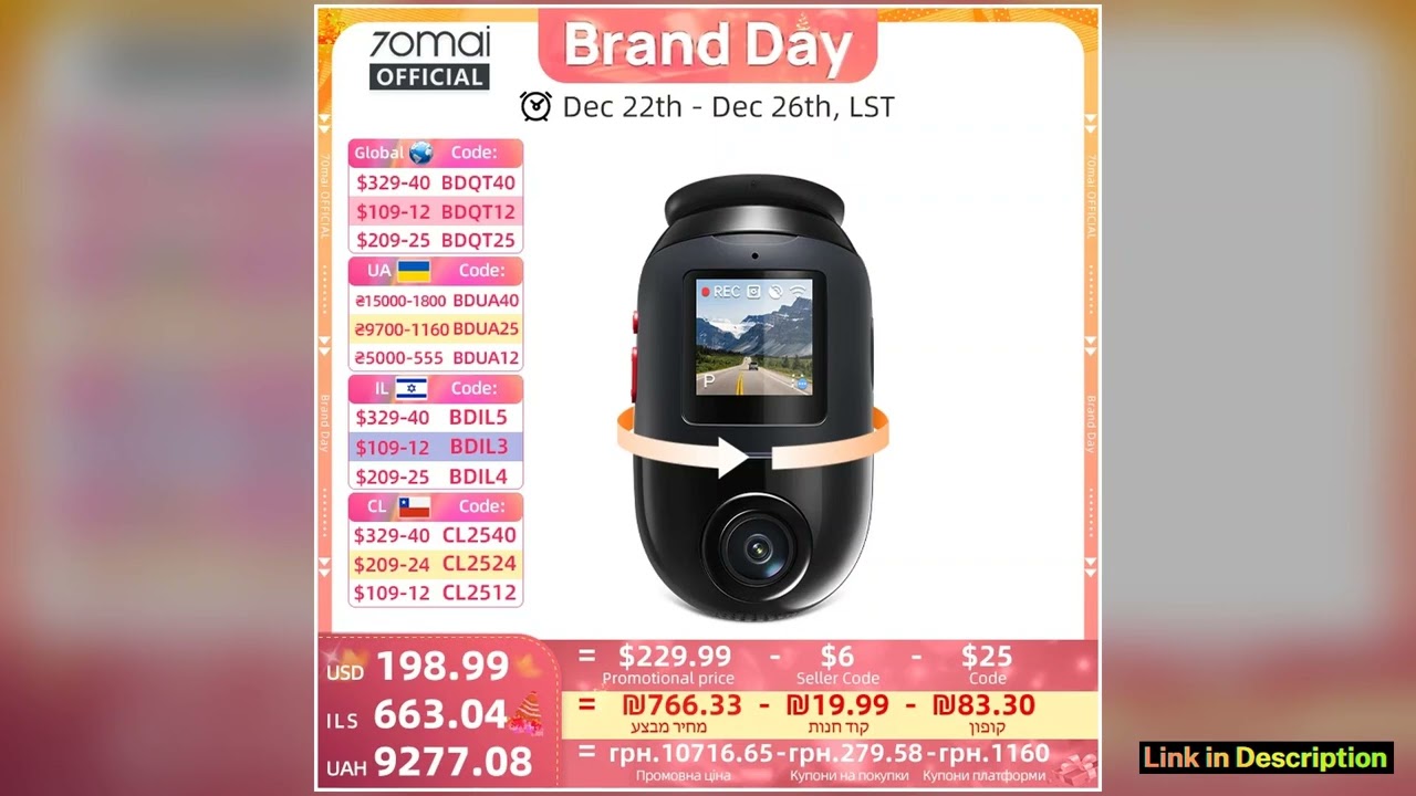 70mai Dash Cam Omni X800 4K 2160P HDR 60fps Dualchannel Supported ADAS F17 Supercapacitor 4G