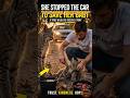 Mother Lynx Stops a Car to Save Her Trapped Baby | Wildlife Rescue Story #shorts #ytshorts