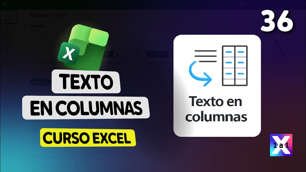 36 | Texto en Columnas en Excel: Separa Datos en Segundos- 👑Curso Premium 2026