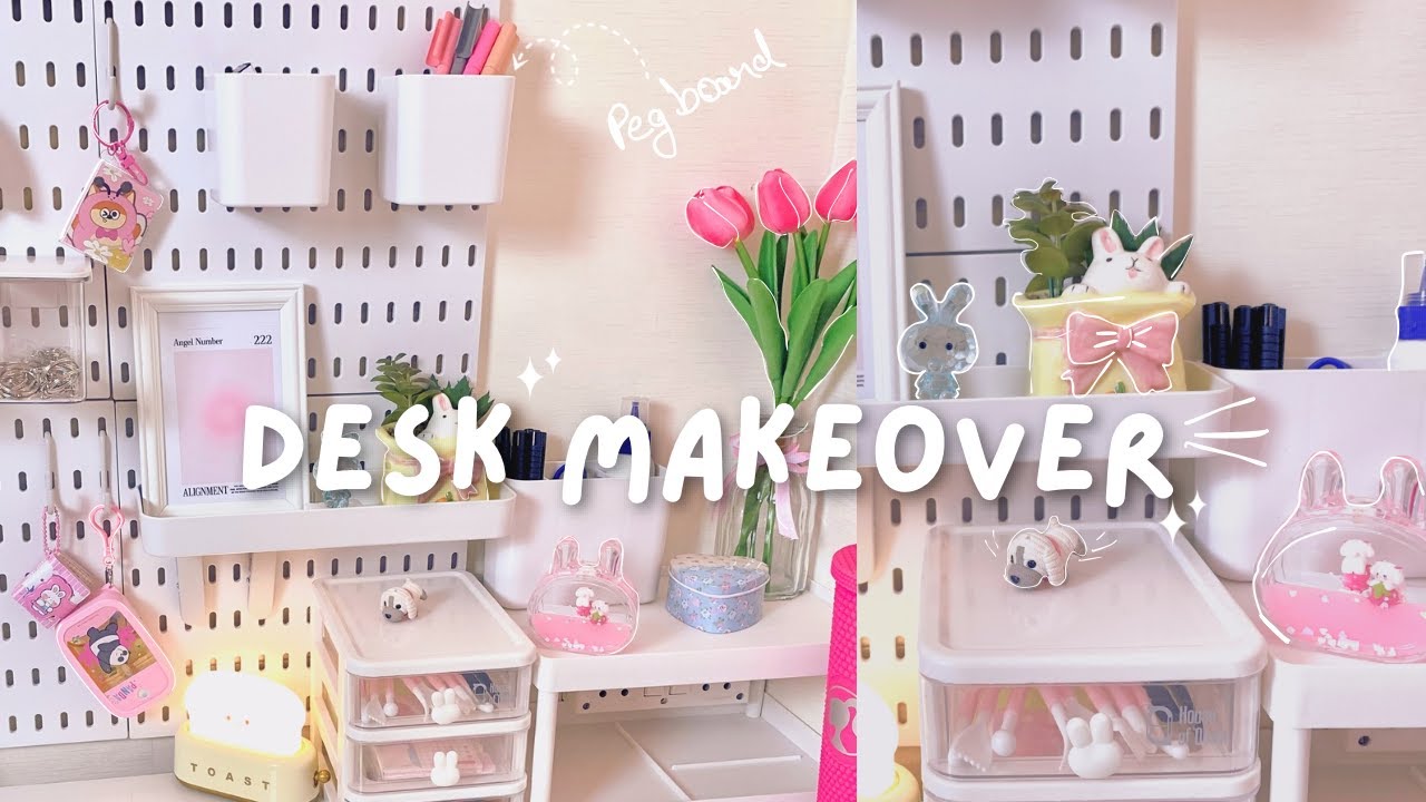 aesthetic desk makeover 2025🎀 Huge Haul + Pinterest inspired decor ♡