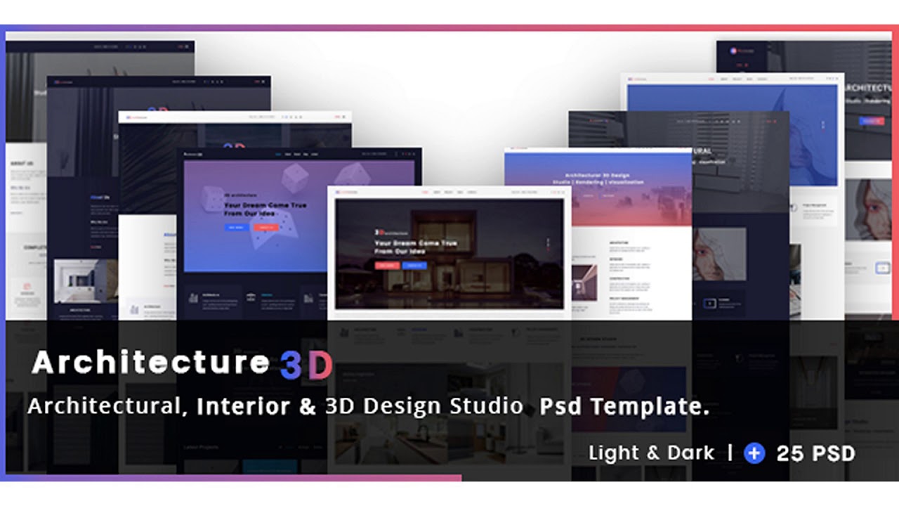 Architecture 3D - Architectural,Interior & 3D Design Studio PSD Template | Themeforest Website