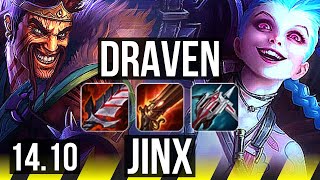 DRAVEN & Ashe vs JINX & Janna (ADC) | 8k comeback, 72k DMG, 700+ games | KR Master | 14.10