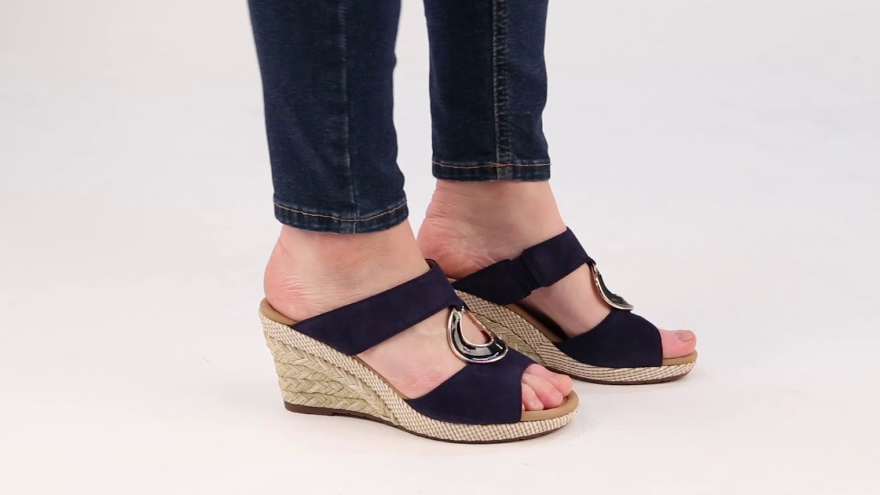 gabor navy wedges