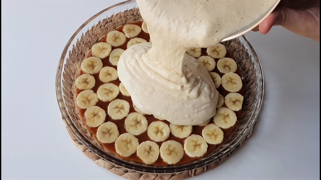 KARAMELİYLE MUZUYLA PİŞEN EFSANE KEK :) KARAMELLİ MUZLU ALT ÜST KEKİ