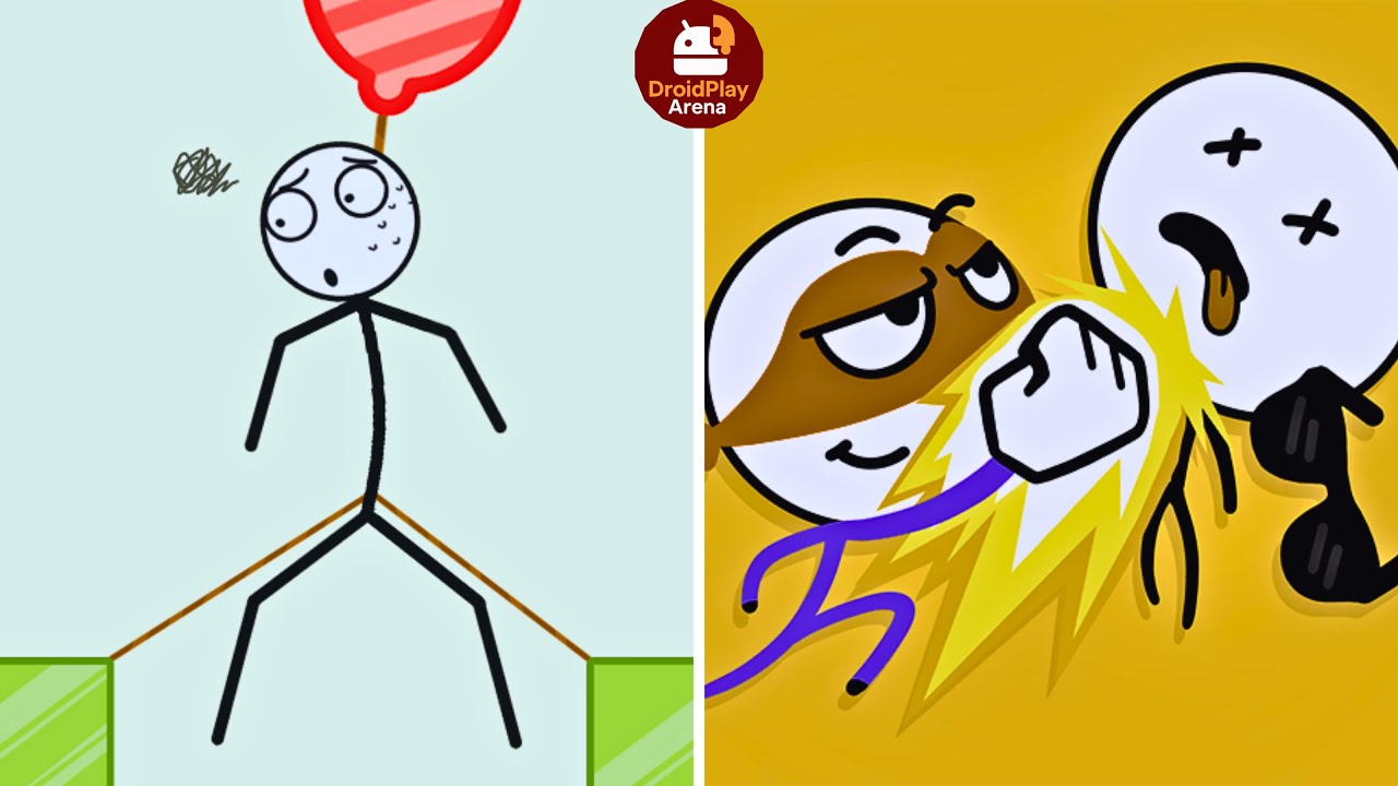 Attack Draw Line V's Dangling Man Weegoon || Droid Play Arena || Mobile Puzzle Challenge || 