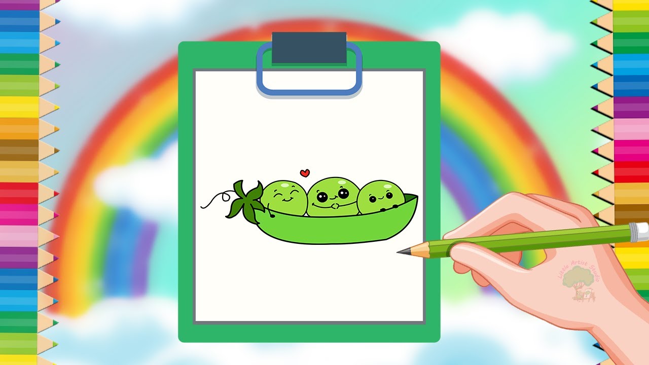How to Draw Peas Step by Step | Easy Peas Drawing for Beginners | Vegetable Drawing Tutorial