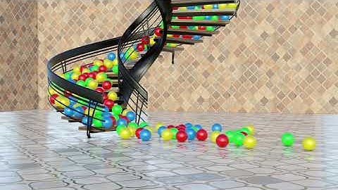 Balls on Stairs Blender Ball Simulation || Satisfying Color Balls || Blender Rigid Body Simulation
