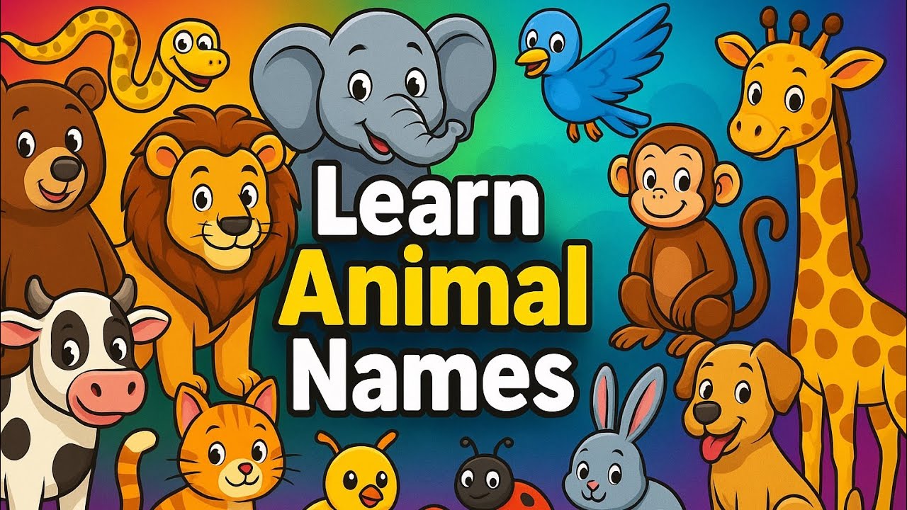 Learn Animal Names with Pictures for Kids | Fun Animal Learning Video ...