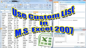 How to Use Custom List in MS Excel 2007||Custom List use in Excel