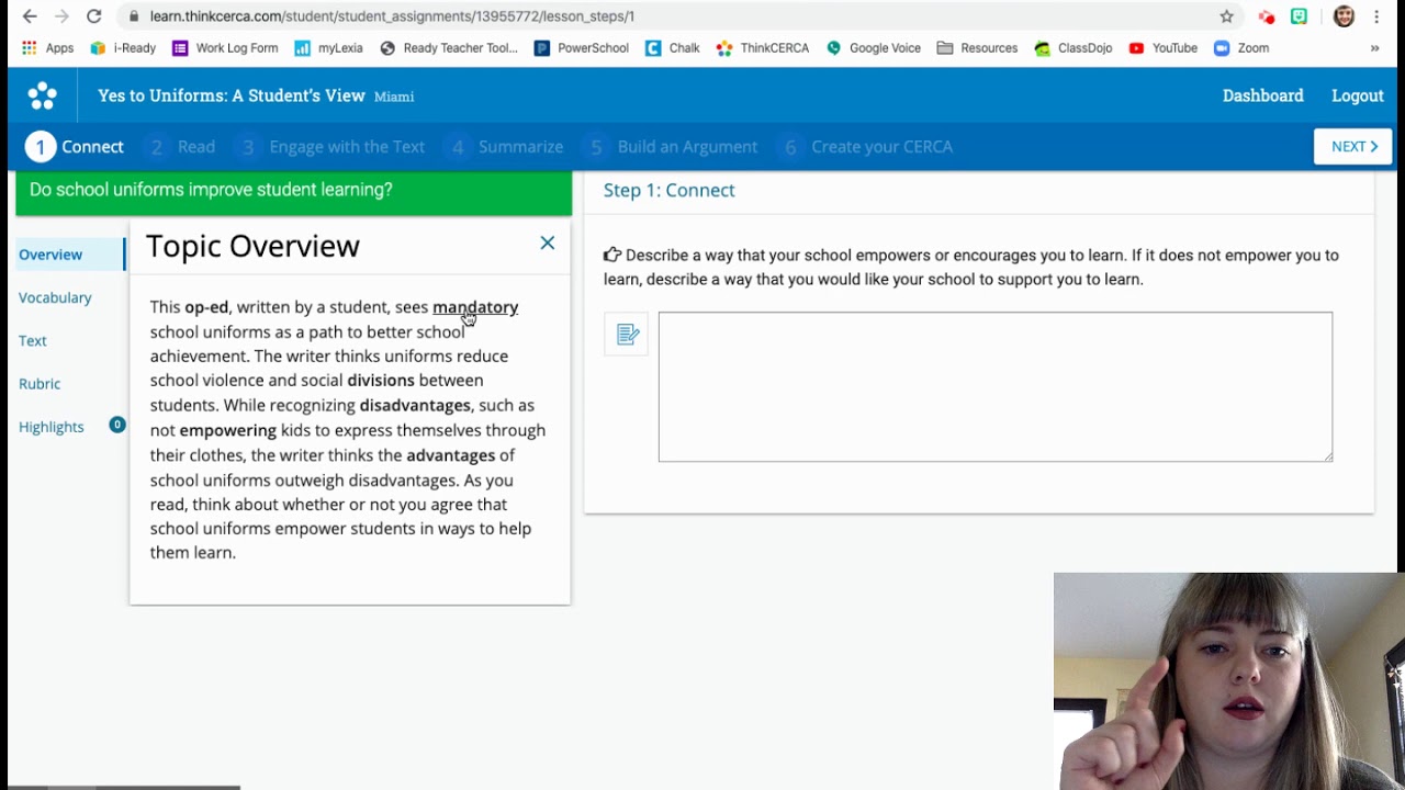 Thinkcerca Writing Format April 20th eLearning -- ThinkCERCA Writing Module Steps 1+2 - YouTube