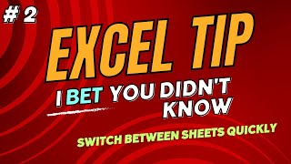 Switch between sheets quickly in excel | Excel Tips & Tricks | Excel Shorts Wealth