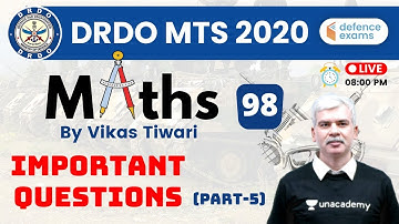 8:00 PM - DRDO MTS 2020 | Maths by Vikas Tiwari | Some Important Questions (Part-5)