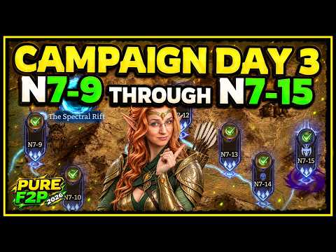 Campaign N7-9 to N7-15 💚 All Stages Shown (w/Chapters) 💛 Pure F2P Day 2 ✤ Watcher of Realms