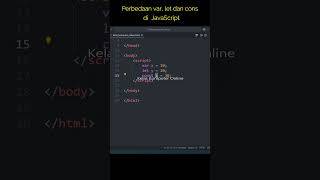Belajar JavaScript Untuk Pemula: Perbedaan var, let, dan const #coding #programming