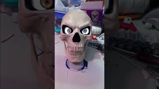 Home depot ultra poseable skeleton head with 12ft skeleton eyes. #halloween #skeleton #diy