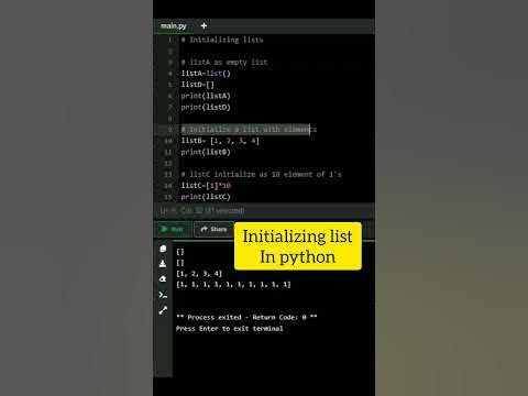 how to initialize list in Python #coding #programming - YouTube