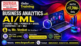 BUSINESS ANALYTICS with AI/ML Online Training @ DURGASOFT