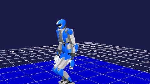 HRP4 humanoid robot in Choreonoid simulator: whole body squat motion