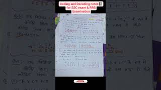 Coding and Decoding notes📓 for SSC exam and RRB Examination 2025.