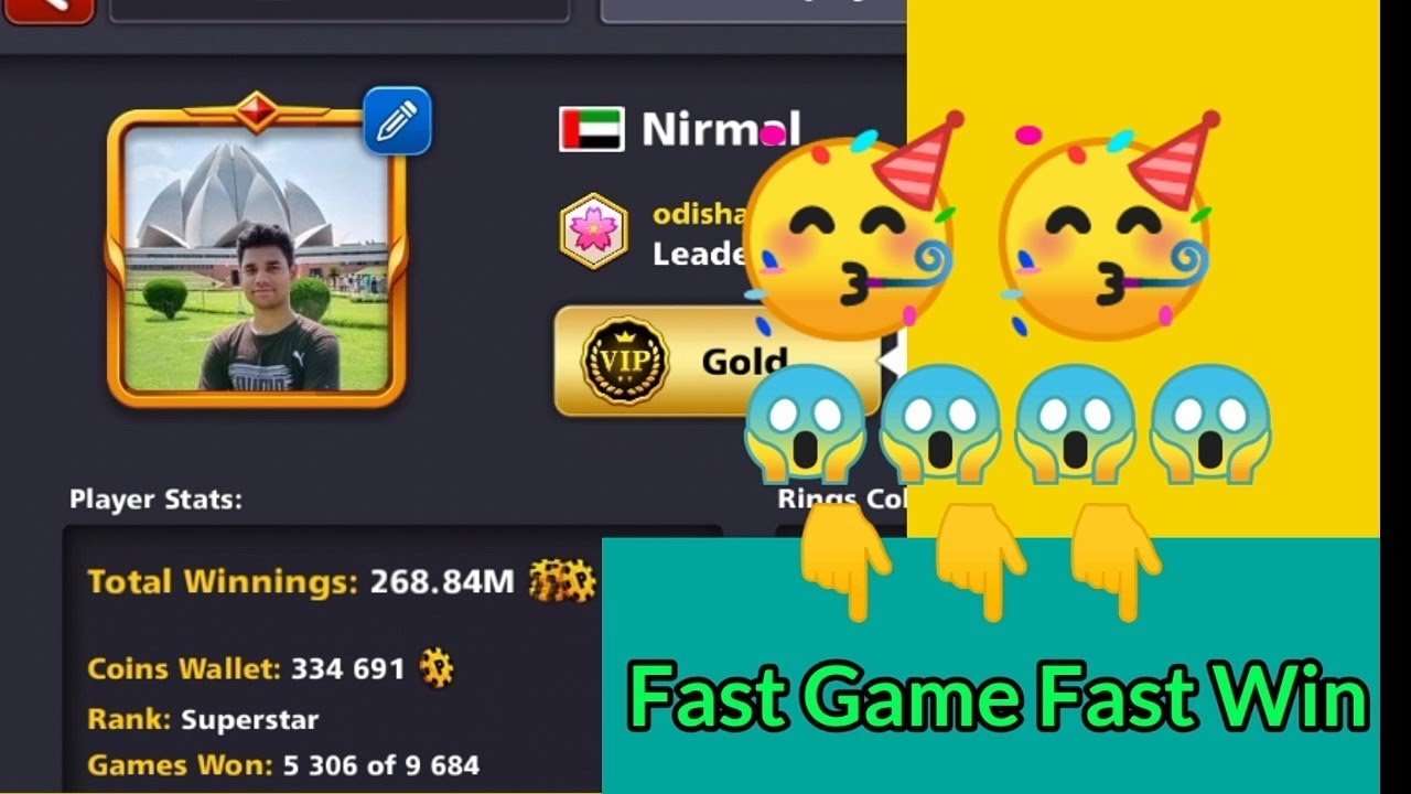 nirmal 8ballpool my fast Game on tha camera 😱 