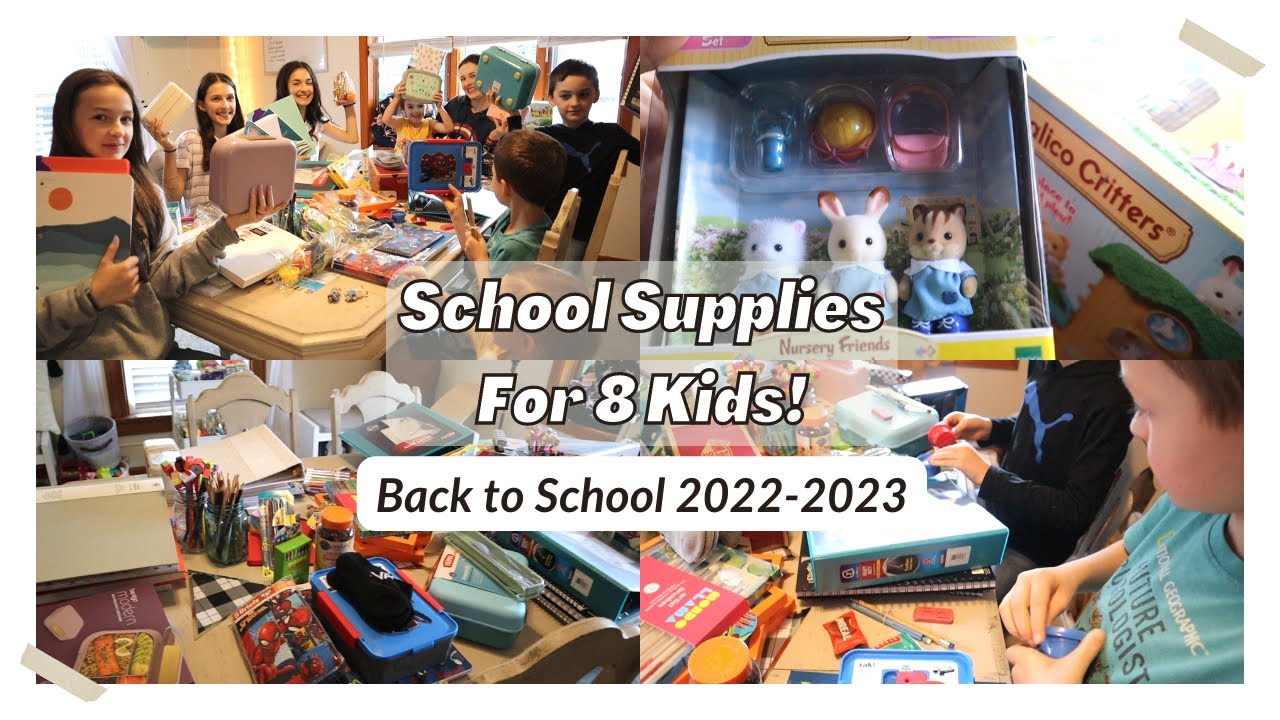 School Supplies For 8 Kids Back to School 20222023 Back to School