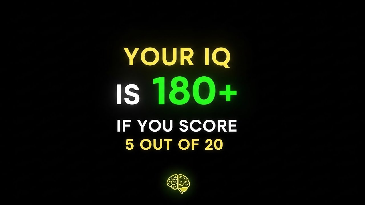 Your IQ Is 180+ If You Score 5 Out of 20 | Extreme Brain Test Challenge ...