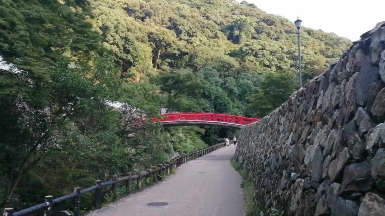 Japan street Osaka waterfall red bridge 2022