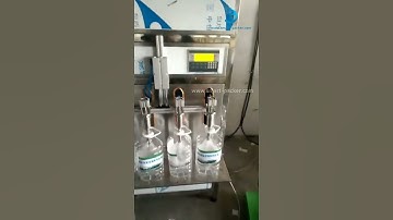 Semi automatic 4 nozzles water bottle barrel liquid filling machine running video