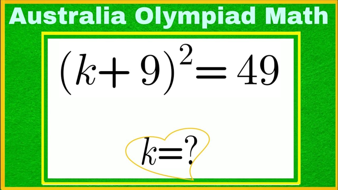 Australia Olympiad Math: Solve for k”#maths#mathstricks#mathematics# ...