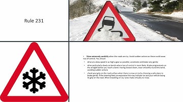 Theory Test made easy: the audio-visual Highway Code. Rules 226 to 237 (Adverse weather conditions)