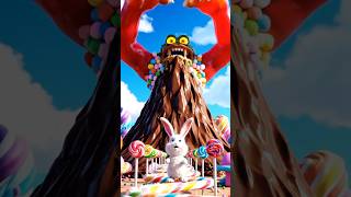 Tiny Bunny vs Giant Candy Monster ⚡🍭 | Cute 3D Animation ShortTitle #TinyVsGiant ⚡#3DAnimation 🎬#Cut