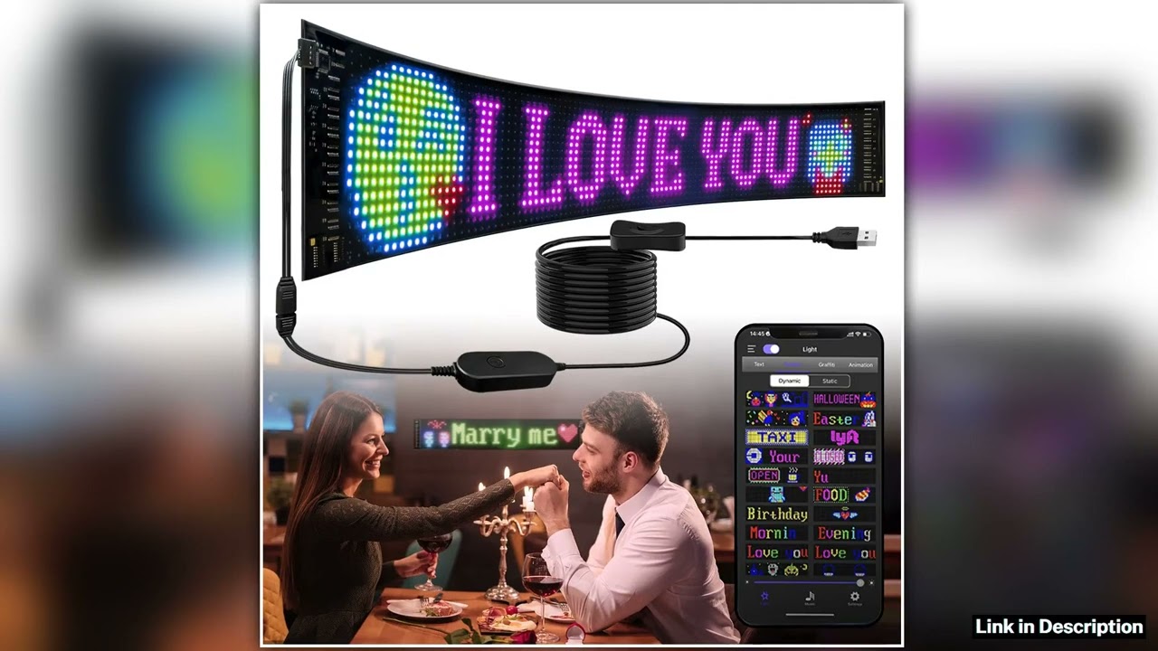 Scrolling Bright Advertising LED Signs Flexible USB 5V LED Car Sign Bluetooth App Control Custom Te
