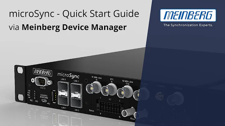 microSync Quick Start Guide | Meinberg Device Manager | IEEE 1588 PTP Grandmasters & NTP Time Server