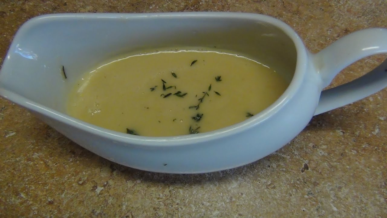 Salsa de mantequilla blanca con limon y hiervas de olor