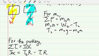 Phys101 - Rotational Dynamics (Real Pulley: Example 3 part2)