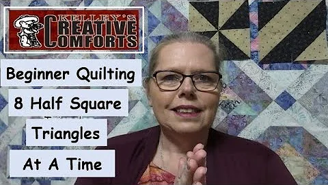 Quilting Basics How to make 8 Half Square Triangles at a time.