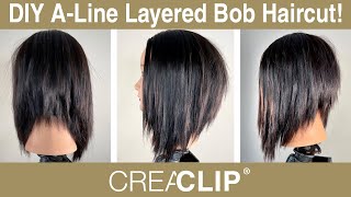 DIY A-Line Layered Bob Haircut at home!