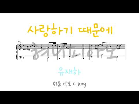 사랑하기 때문에 (쉬운 악보,Ckey) - 유재하