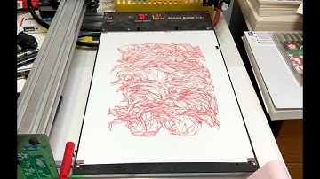 Distorted mesh pen plotter timelapse
