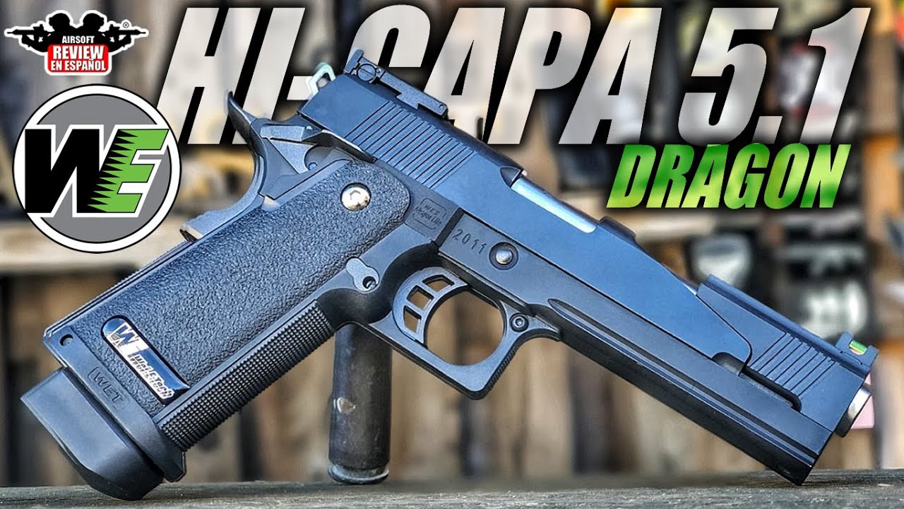 PISTOLA GBB HICAPA 5.1 DRAGON🐲 WE ( Review🔍 & Test Shot🎯) Airsoft