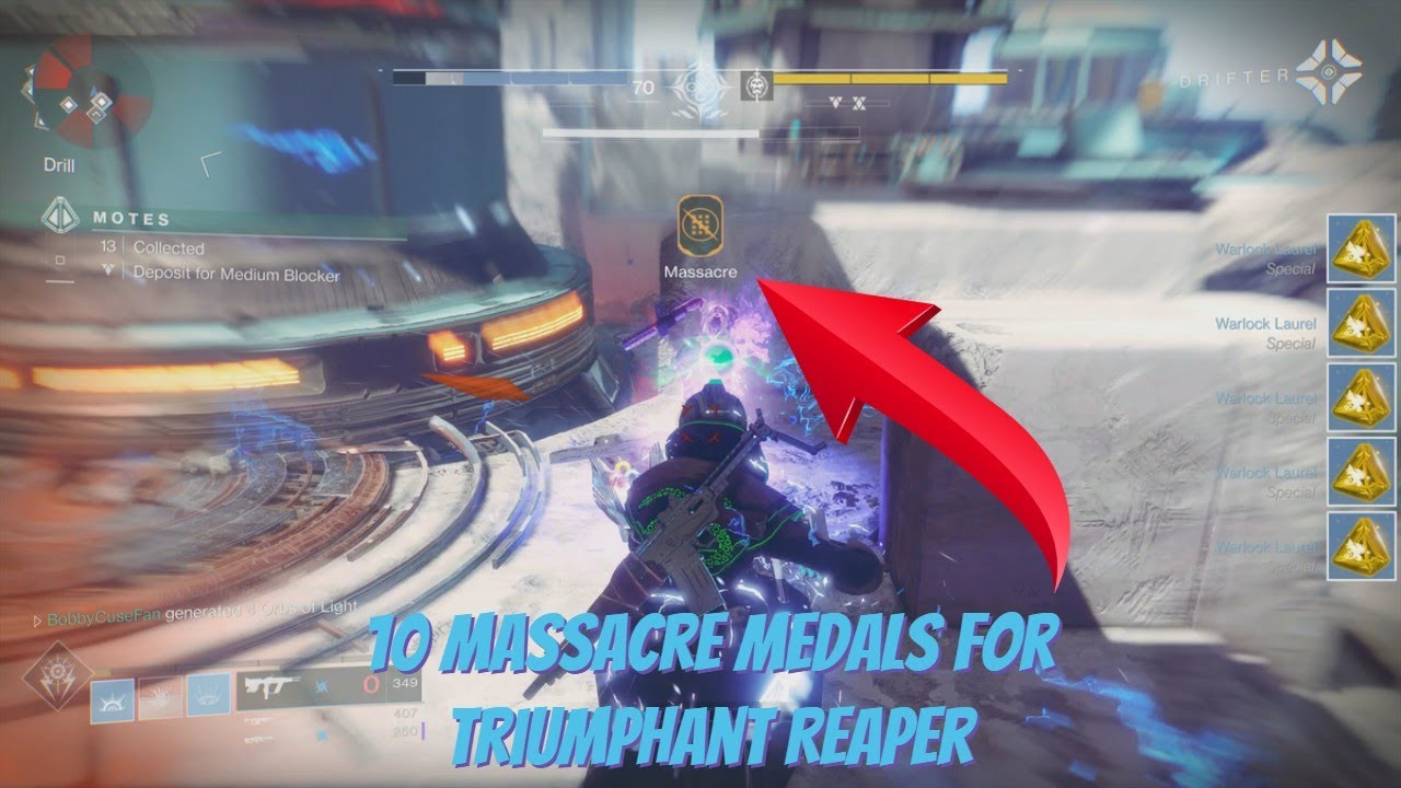 10 Massacre Medals For Triumphant Reaper Plus 1-Destiny 2 Gambit Prime