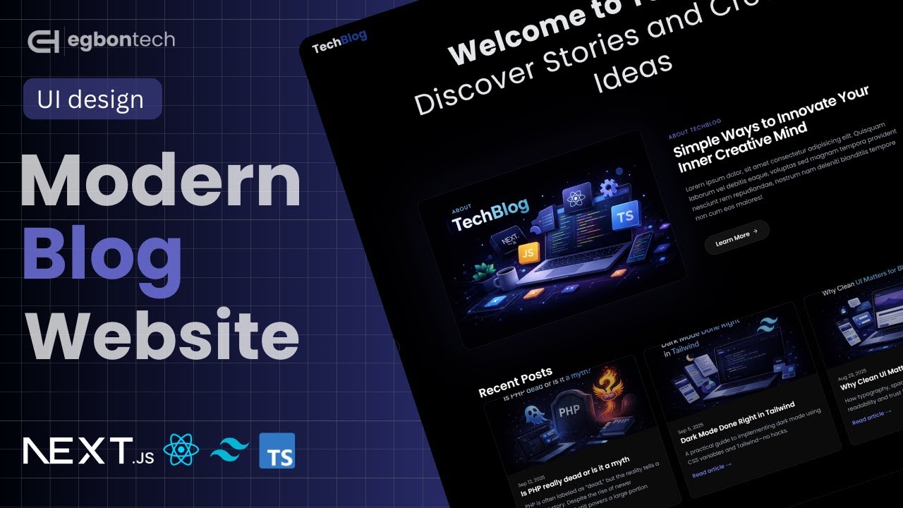 Build a Modern Blog | Next.js 16, Tailwind CSS & TypeScript