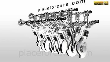 Car Engine V12 Full HD in Motion -3D Animation