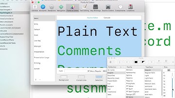 Change Xcode preferences like font size colour