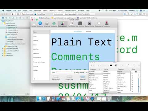 Change Xcode preferences like font size colour